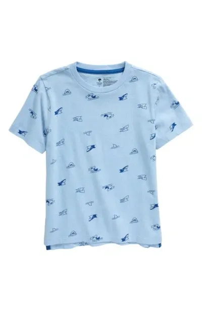 Tucker + Tate Kids' Print T-shirt In Blue Placid Shark Buddies