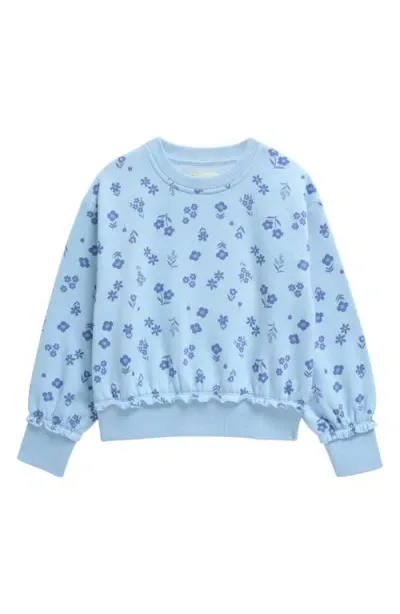 Tucker + Tate Kids' Ruffle Sleeve Sweatshirt In Blue Falls Avery Floral