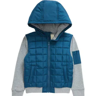 Tucker + Tate Kids' Summit Crest Mixed Media Jacket In Blue Sailor