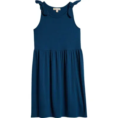 Tucker + Tate Kids' Tie Strap Sleeveless Rib Dress In Blue Sailor