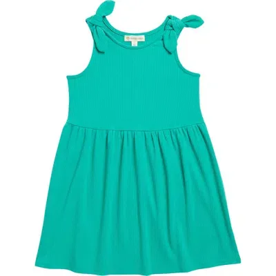 Tucker + Tate Kids' Tie Strap Sleeveless Rib Dress In Green Depth