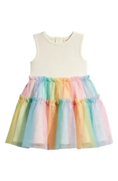 Tucker + Tate Kids' Tiered Rainbow Tutu Dress In Ivory- Pink Multi