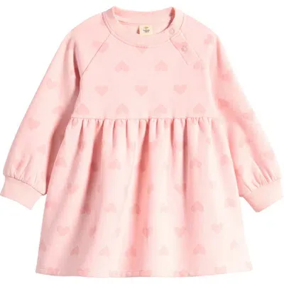 Tucker + Tate Babies'  Print Long Sleeve Sweatshirt Dress In Pink English Aurora Hearts