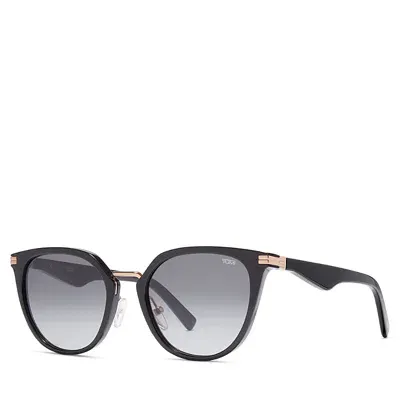 Tumi 004 Cat Eye Sunglasses, 52mm In Black/gray Solid