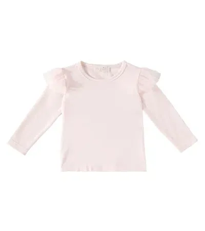 Tutu Du Monde Baby Natalia Tulle-trimmed Cotton Jersey Top In Pink