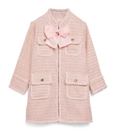 Tutu Du Monde Kids' Tweed Beaded Aubazine Coat In Pink