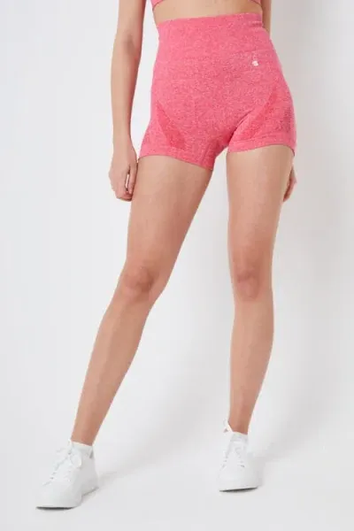 Twill Active Recycled Seamless Marl Laser Cut Shorts In Pink