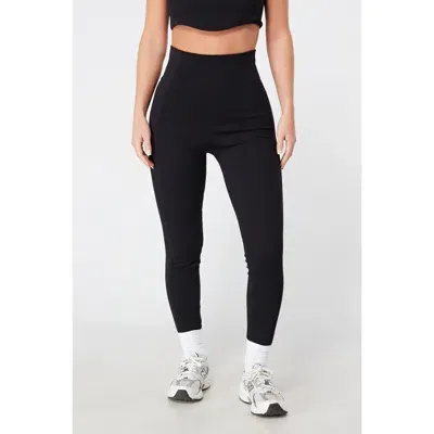 Twill Active Recycled Seamless Rib High Waist Legging In Black