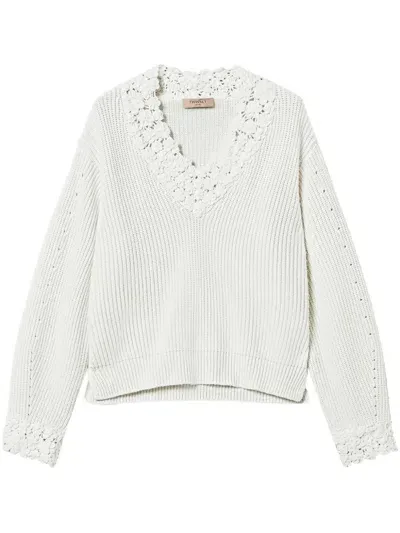 Twinset Embroidered-design Jumper In Beige