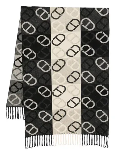 Twinset Jacquard-oval T Scarf In Black