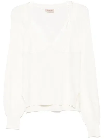 Twinset Layered Sweater In White