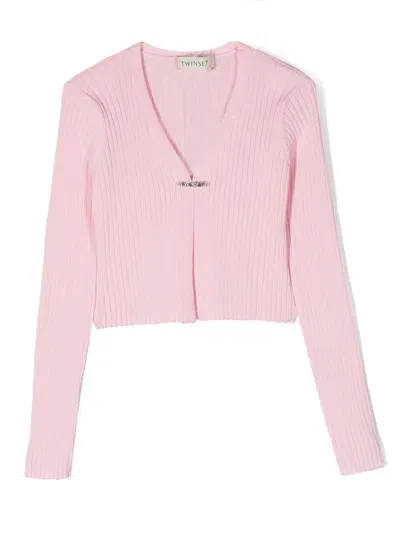 Twinset Kids Cardigan For Girls In Pink