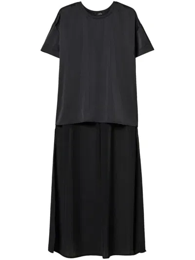 Twinset Satin Asymmetric Blouse In Black