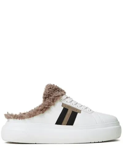 Twinset Shearling Sneakers In White