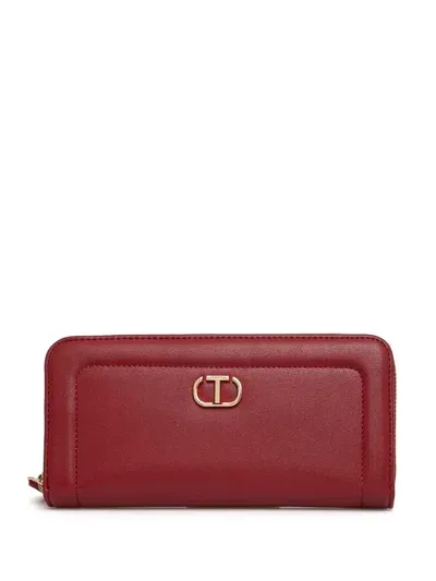 Twinset Zipped Wallet In Red