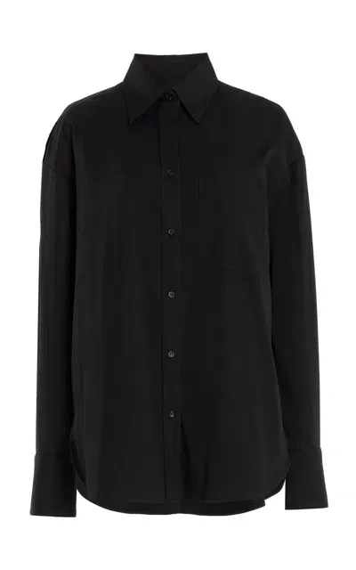 Twp Big Joe Oversized Cotton Shirt In Black