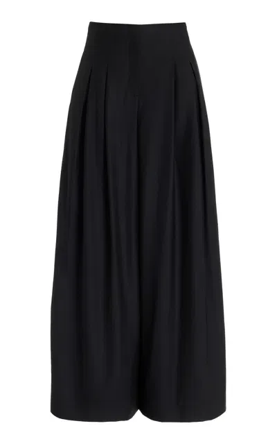 Twp Drew High-rise Wool Wide-leg Pants In Black