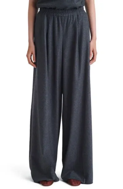 Twp Eva Stretch Wool Wide Leg Pants In Grey