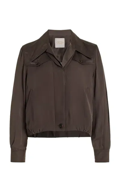 Twp Hep Silk-charmeuse Shirt In Brown