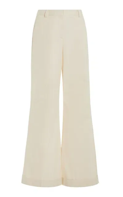 Twp Howard Cotton-gabardine Mid-rise Wide-leg Pants In White