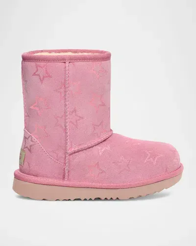 Ugg Kid's Classic Ii Iridescent Star Boots In Dusty Orchid/pink Iridescent