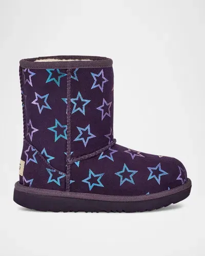 Ugg Kid's Classic Ii Iridescent Star Boots In Nightshade/purple Iridescent