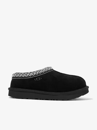 Ugg Teen Black Suede Leather Slippers