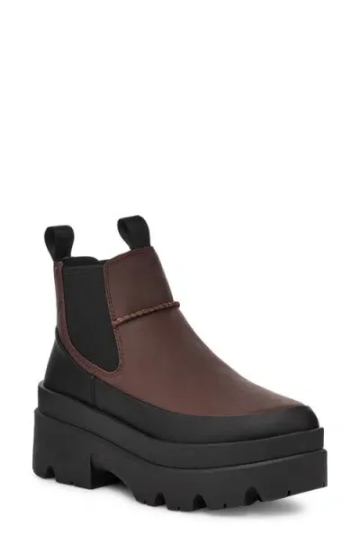 Ugg(r) Brisbane Waterproof Platform Chelsea Boot In Burnt Cedar