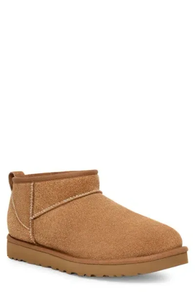 Ugg(r) Classic Ultra Mini Shaggy Water Resistant Boot In Chestnut