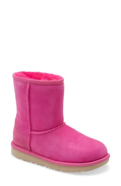 Ugg(r) Kids' Classic Short Ii Water Resistant Genuine Shearling Boot In Sachet Pink