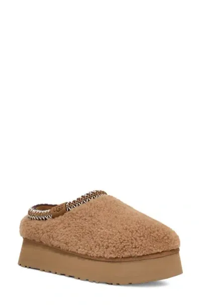 Ugg(r) Tazz Maxi Curly Genuine Shearling Platform Slipper In Chestnut