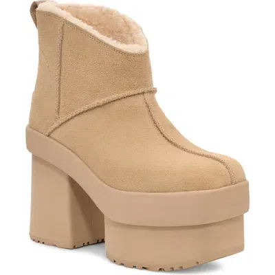 Ugg(r) Mini New Heights Platform Boot In Mustard Seed