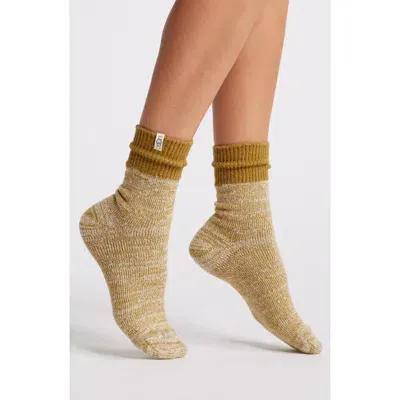 Ugg(r) Rib Slouchy Quarter Socks In Savana