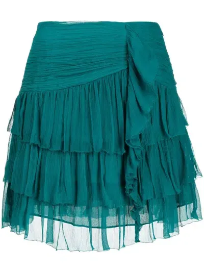 Ulla Johnson A-line Ruffled Skirt In Blue