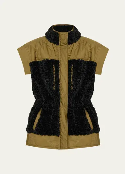 Ulla Johnson Shiloh Faux Shearling Vest In Verdite