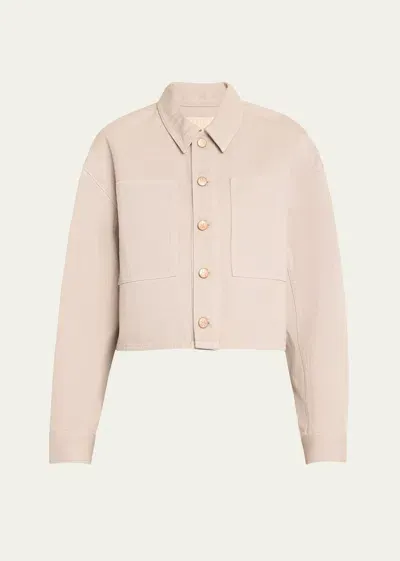 Ulla Johnson The Bobbi Cropped Cotton Denim Jacket In Dove