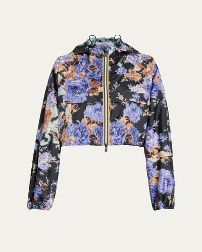 Ulla Johnson X K-way Cropeley Cropped Wind-resistant Jacket In Iris