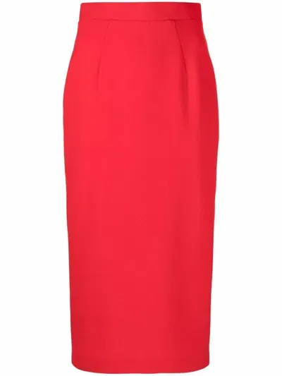 Ulyana Sergeenko High-waisted Straight-fit Skirt In Red