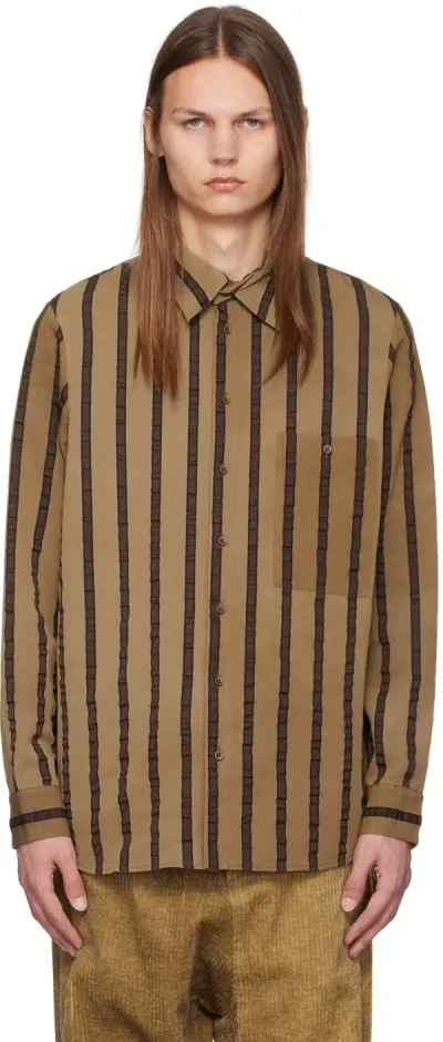 Uma Wang Beige Tab Shirt In Uw026 Tan/brown