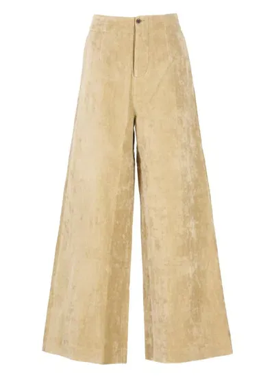 Uma Wang Trousers Beige In Brown