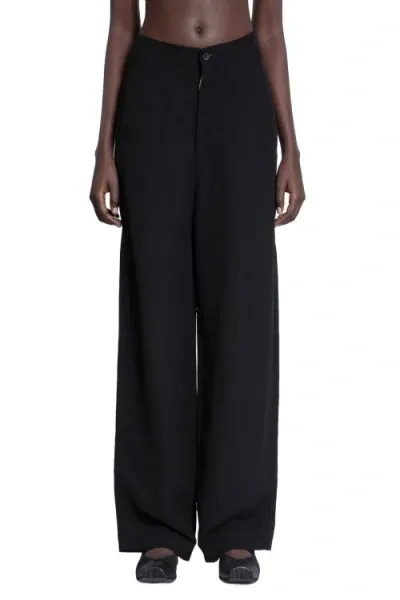 Uma Wang Patterned-jacquard Wide-leg Trousers In Black