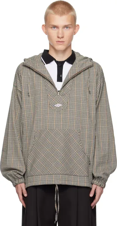 Umbro Beige & Black Slam Jam Edition Masked Club Check Jacket In Blk0012 Black White