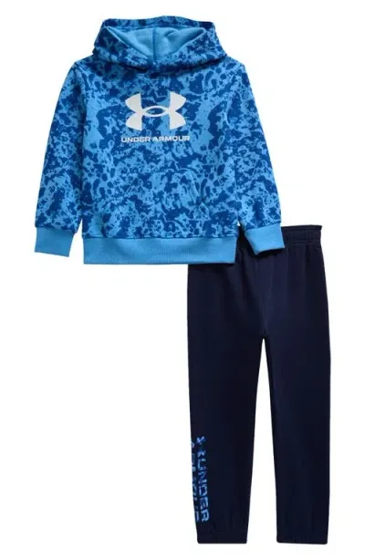 Under Armour Kids' Rival Geode Print Hoodie & Solid Sweatpants Set In Horizon Blue