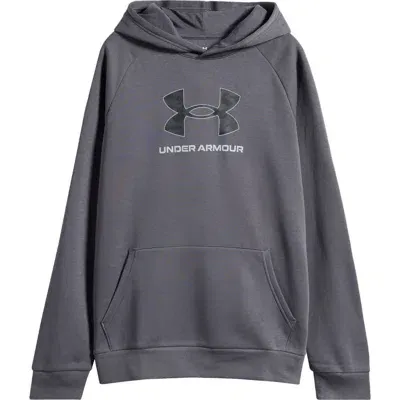 Under Armour Kids' Ua Rival Fleece Graphic Hoodie In Castlerock/anthracite