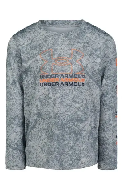 Under Armour Kids' Ua Tech Long Sleeve Performance Graphic T-shirt In Gravel