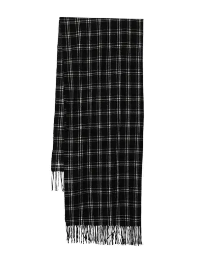 Undercover Checked Scarf In Black