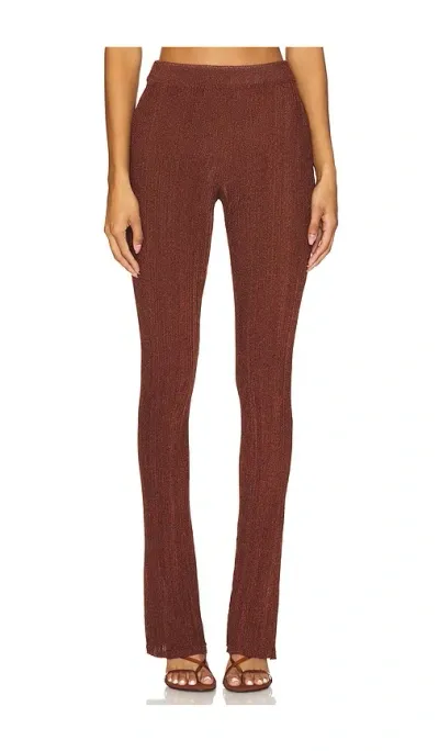 Understated Leather Satine Pants In Chocolate