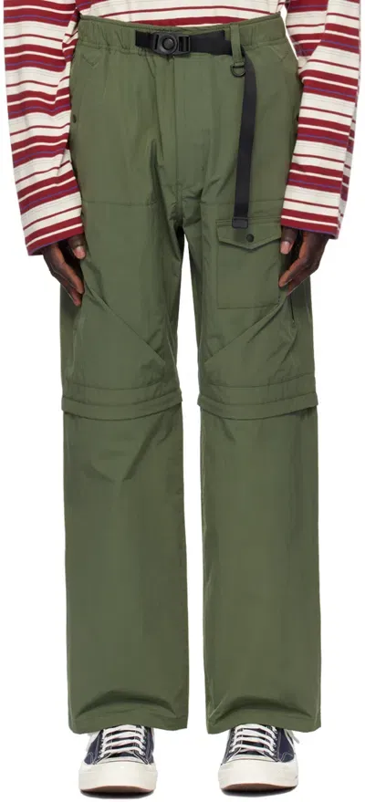 Uniform Bridge Khaki Detachable Cargo Pants In Sage Green