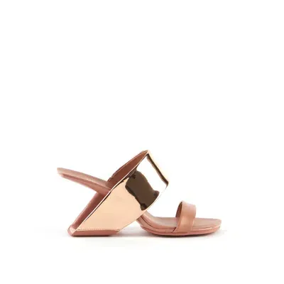 United Nude Loop 80mm Metallic Mules In Rose Gold