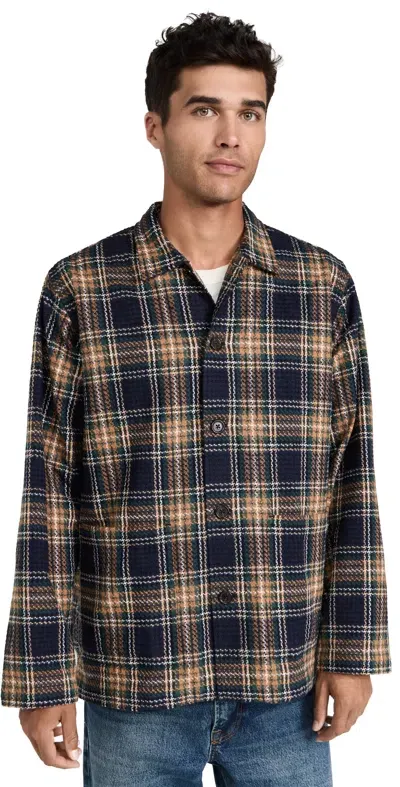 Universal Works Easy Jacket Navy/green